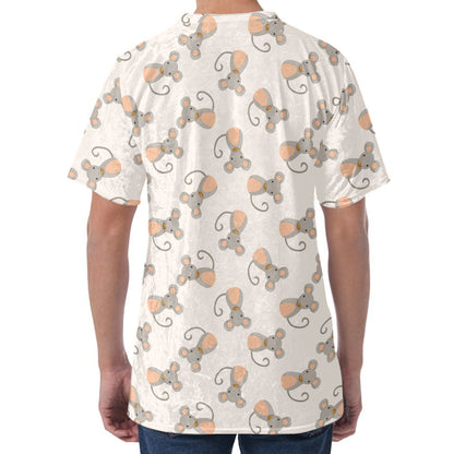 Little Rat Pattern Print Men's Velvet T-Shirt