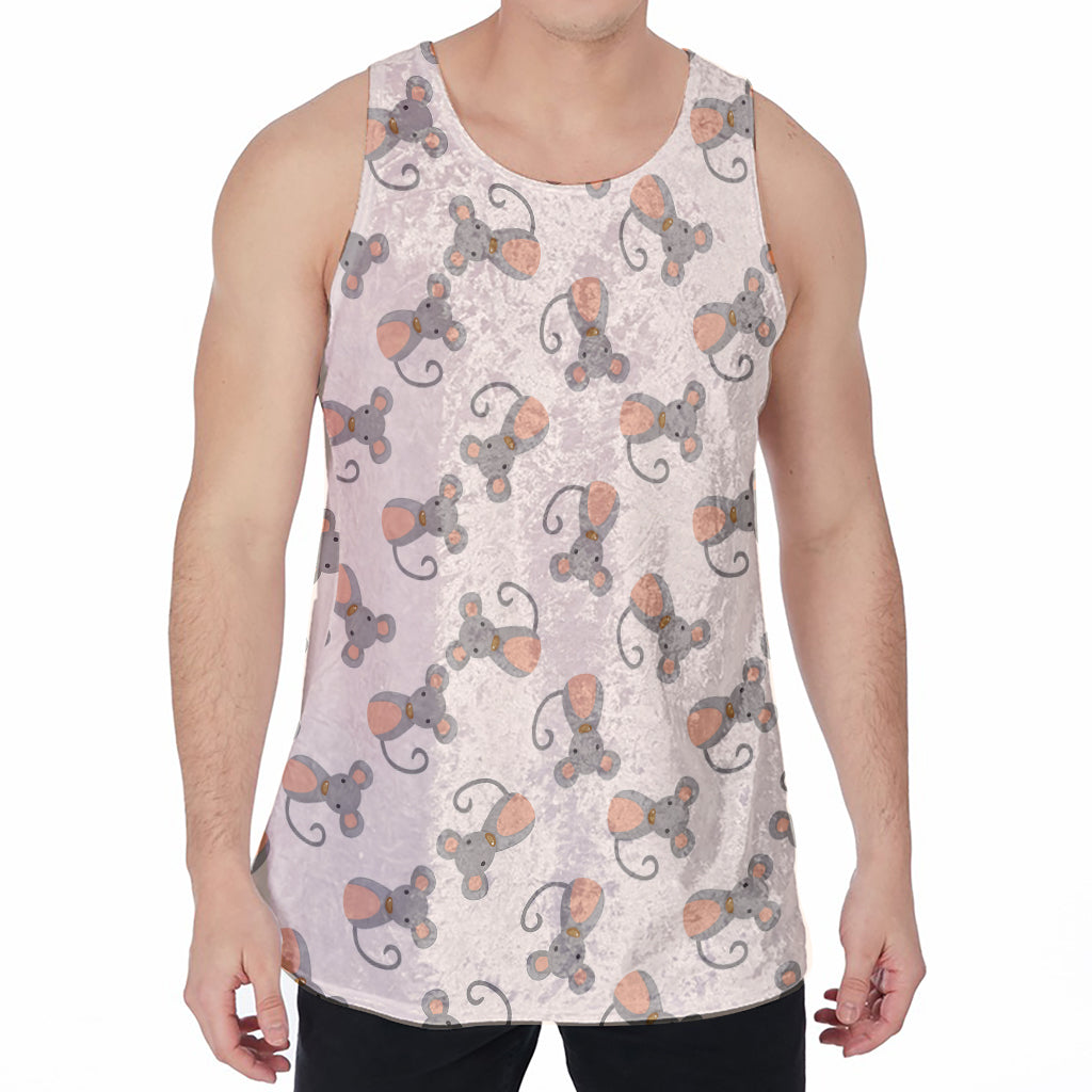 Little Rat Pattern Print Men's Velvet Tank Top