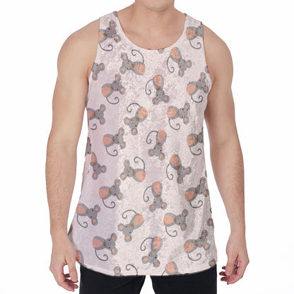 Little Rat Pattern Print Men's Velvet Tank Top