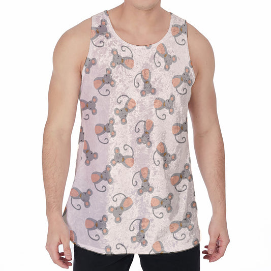 Little Rat Pattern Print Men's Velvet Tank Top