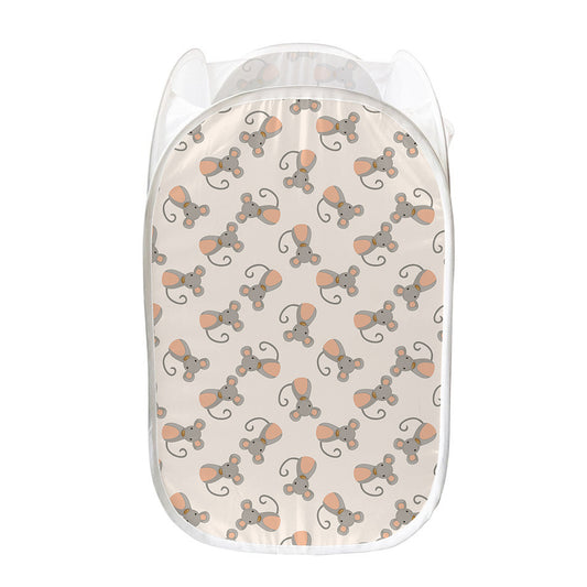 Little Rat Pattern Print Mesh Laundry Hamper