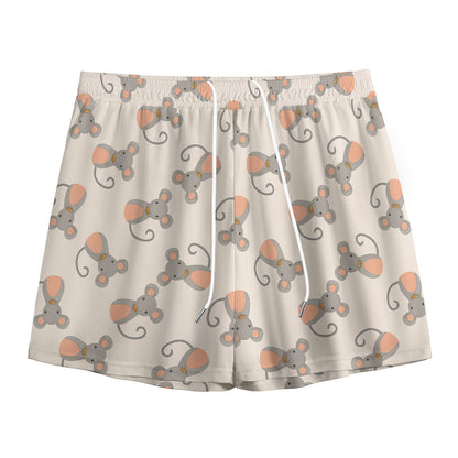 Little Rat Pattern Print Mesh Shorts