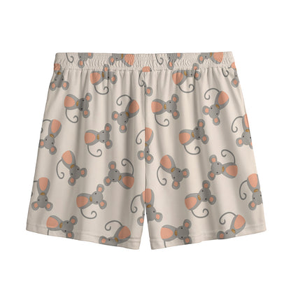 Little Rat Pattern Print Mesh Shorts