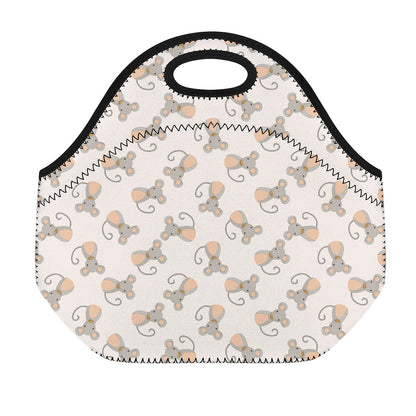 Little Rat Pattern Print Neoprene Lunch Bag