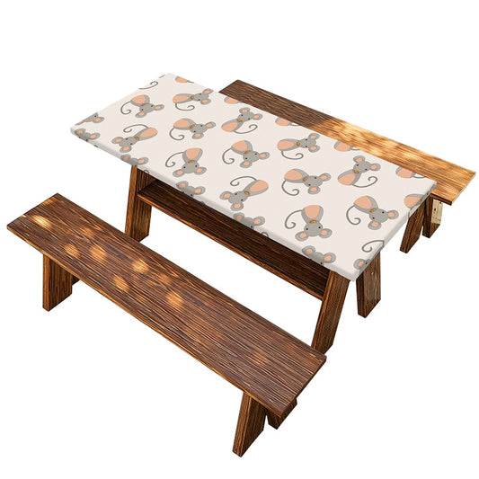 Little Rat Pattern Print Picnic Table Cover