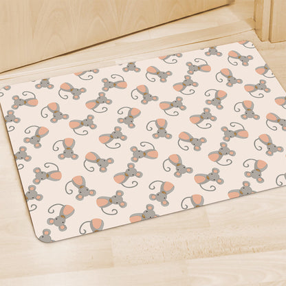 Little Rat Pattern Print Polyester Doormat