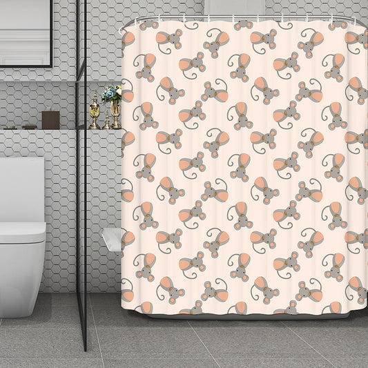 Little Rat Pattern Print Polyester Shower Curtain