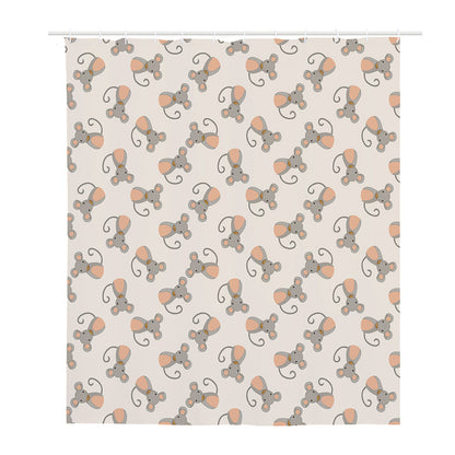 Little Rat Pattern Print Polyester Shower Curtain