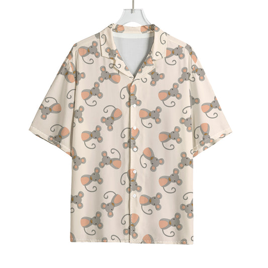 Little Rat Pattern Print Rayon Hawaiian Shirt