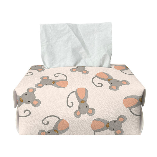 Little Rat Pattern Print Rectangle Tissue Box Cover