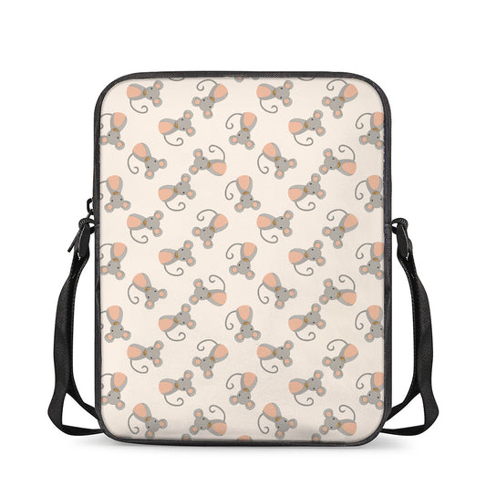 Little Rat Pattern Print Rectangular Crossbody Bag