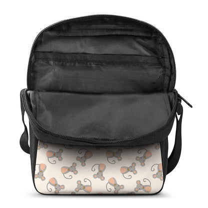 Little Rat Pattern Print Rectangular Crossbody Bag