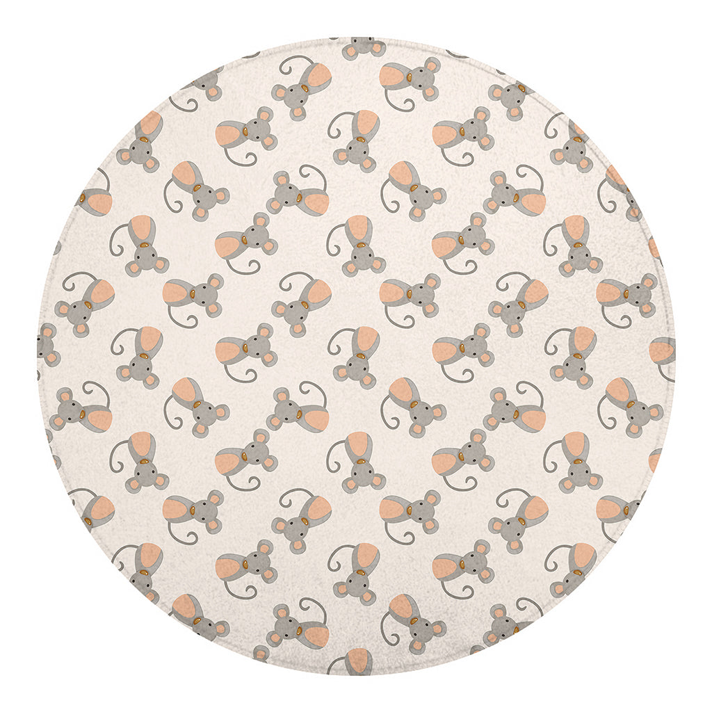 Little Rat Pattern Print Round Blanket
