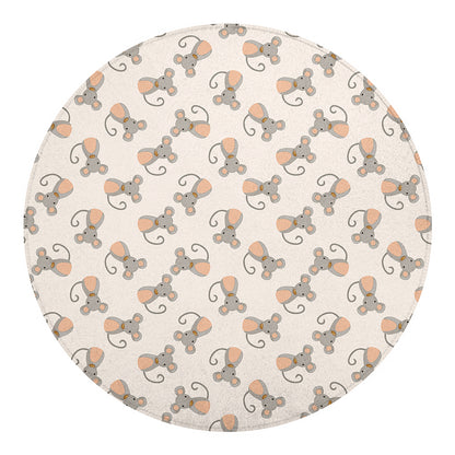 Little Rat Pattern Print Round Blanket