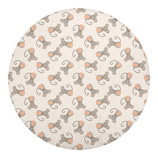 Little Rat Pattern Print Round Blanket