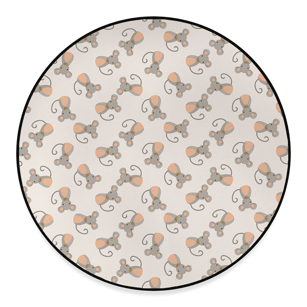 Little Rat Pattern Print Round Floor Mat