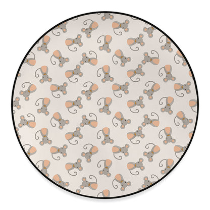 Little Rat Pattern Print Round Floor Mat