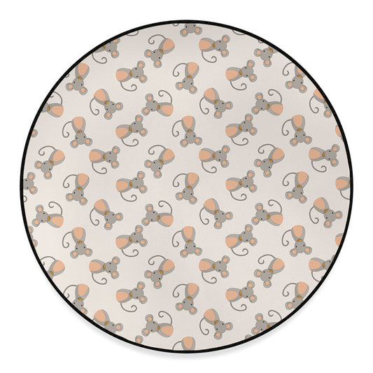 Little Rat Pattern Print Round Floor Mat
