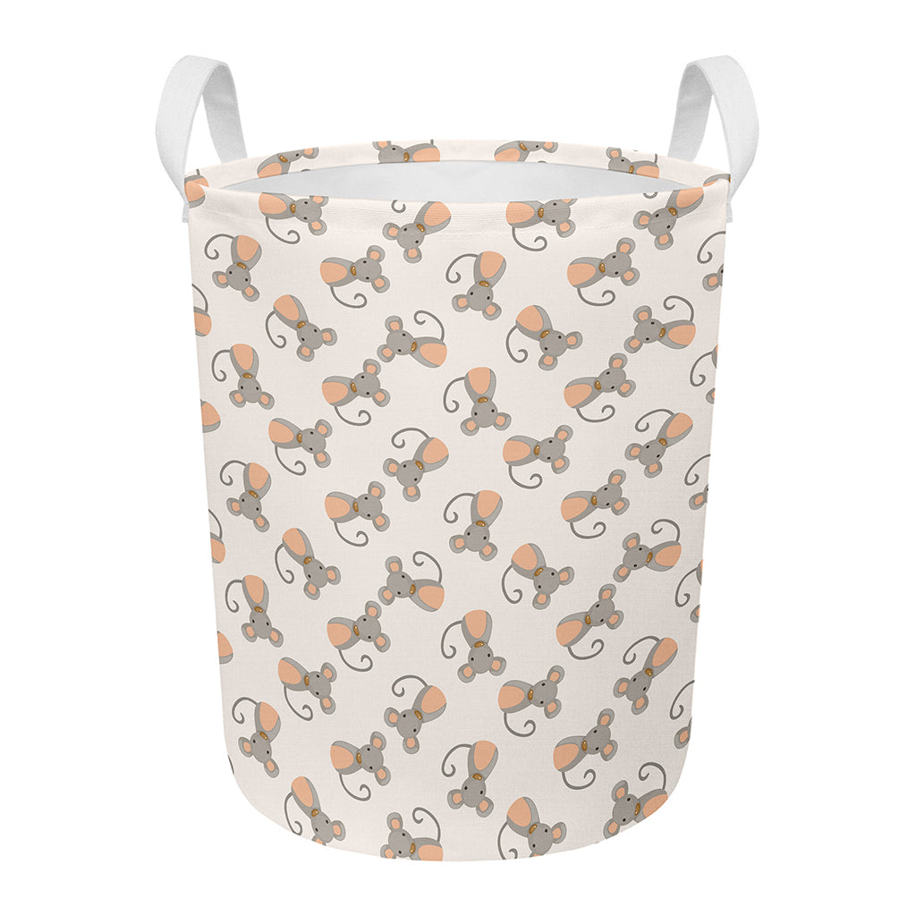 Little Rat Pattern Print Round Laundry Basket