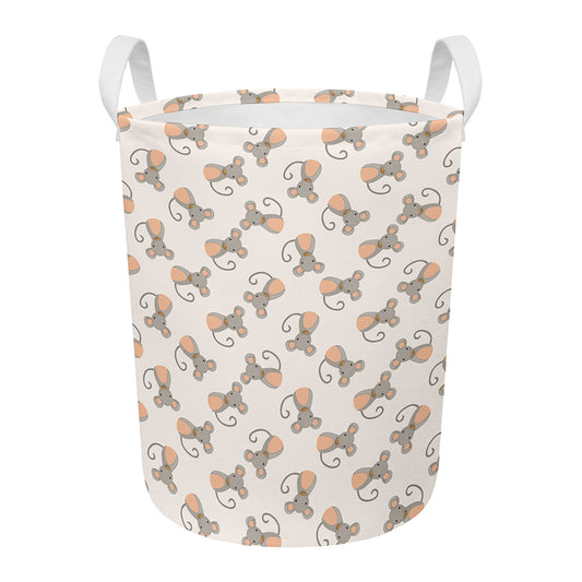 Little Rat Pattern Print Round Laundry Basket