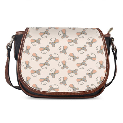 Little Rat Pattern Print Saddle Bag