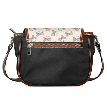 Little Rat Pattern Print Saddle Bag