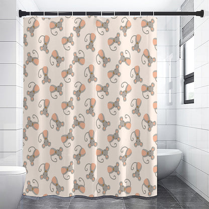 Little Rat Pattern Print Shower Curtain