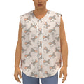 Little Rat Pattern Print Sleeveless Baseball Jersey