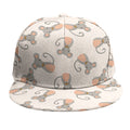 Little Rat Pattern Print Snapback Cap