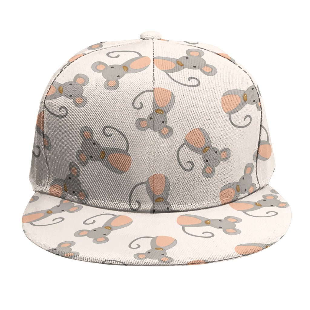 Little Rat Pattern Print Snapback Cap