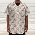 Little Rat Pattern Print Textured Short Sleeve Shirt