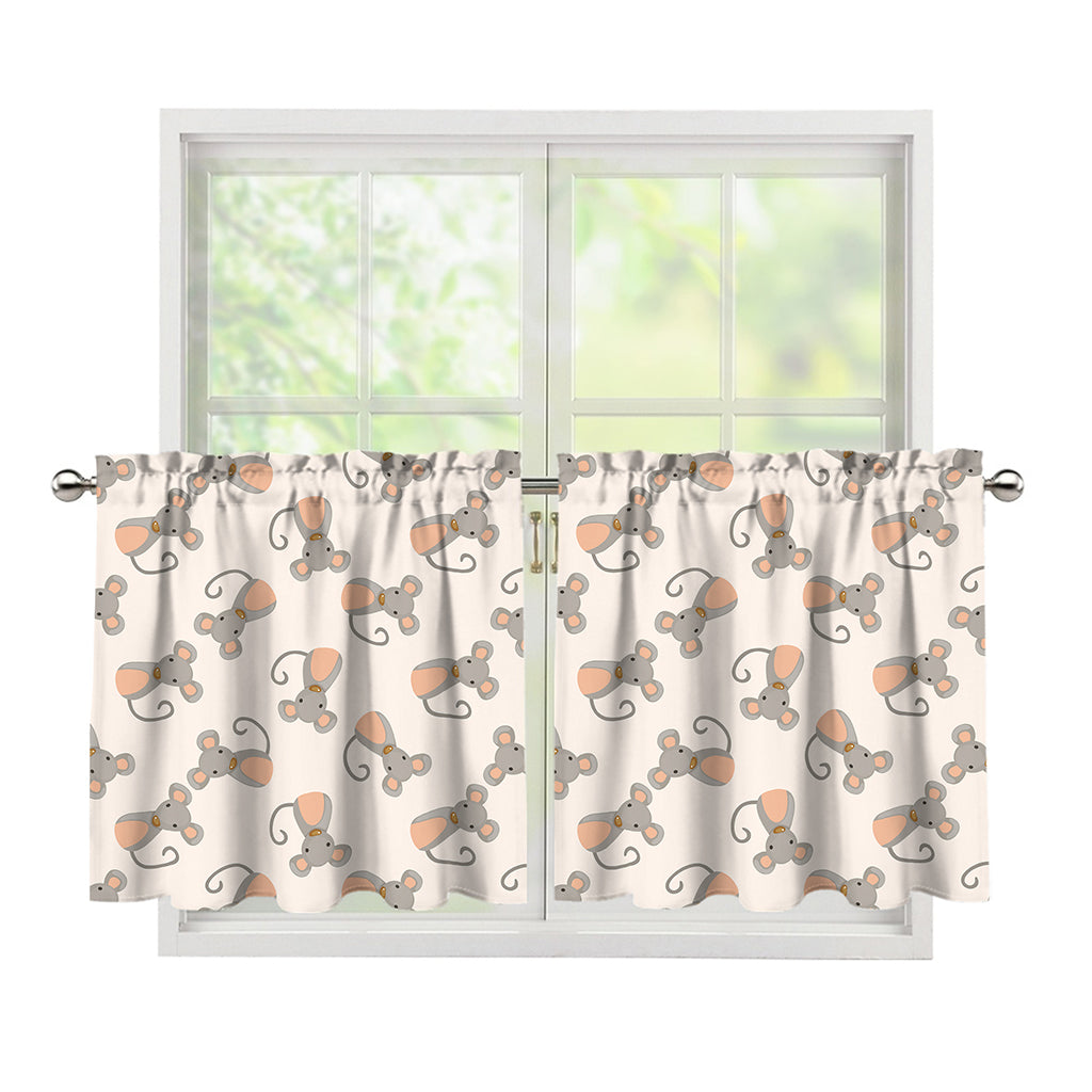 Little Rat Pattern Print Tier Curtains