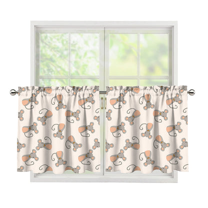 Little Rat Pattern Print Tier Curtains