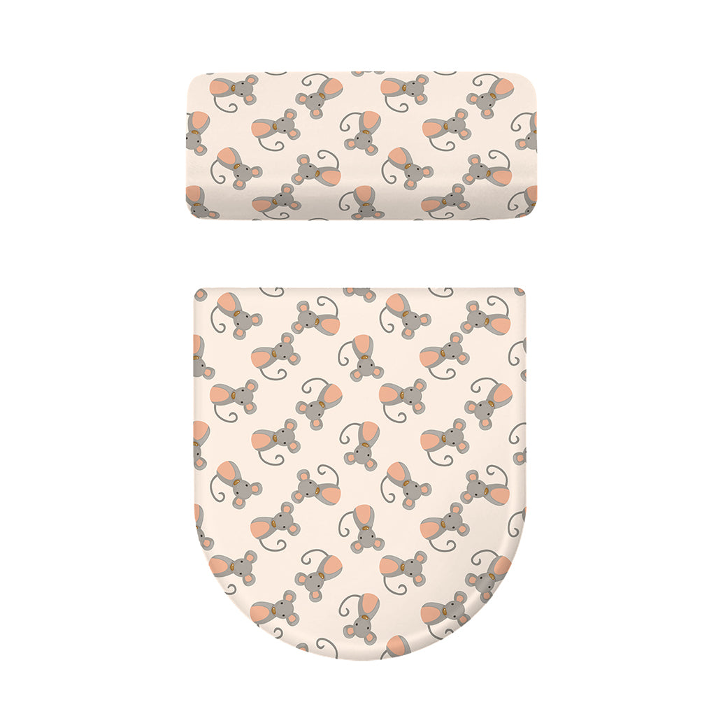 Little Rat Pattern Print Toilet Lid And Tank Cover Set