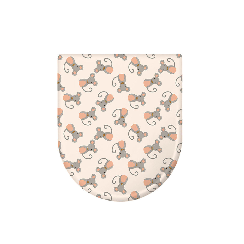 Little Rat Pattern Print Toilet Lid Cover