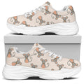 Little Rat Pattern Print White Chunky Shoes