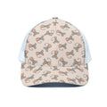 Little Rat Pattern Print White Mesh Trucker Hat