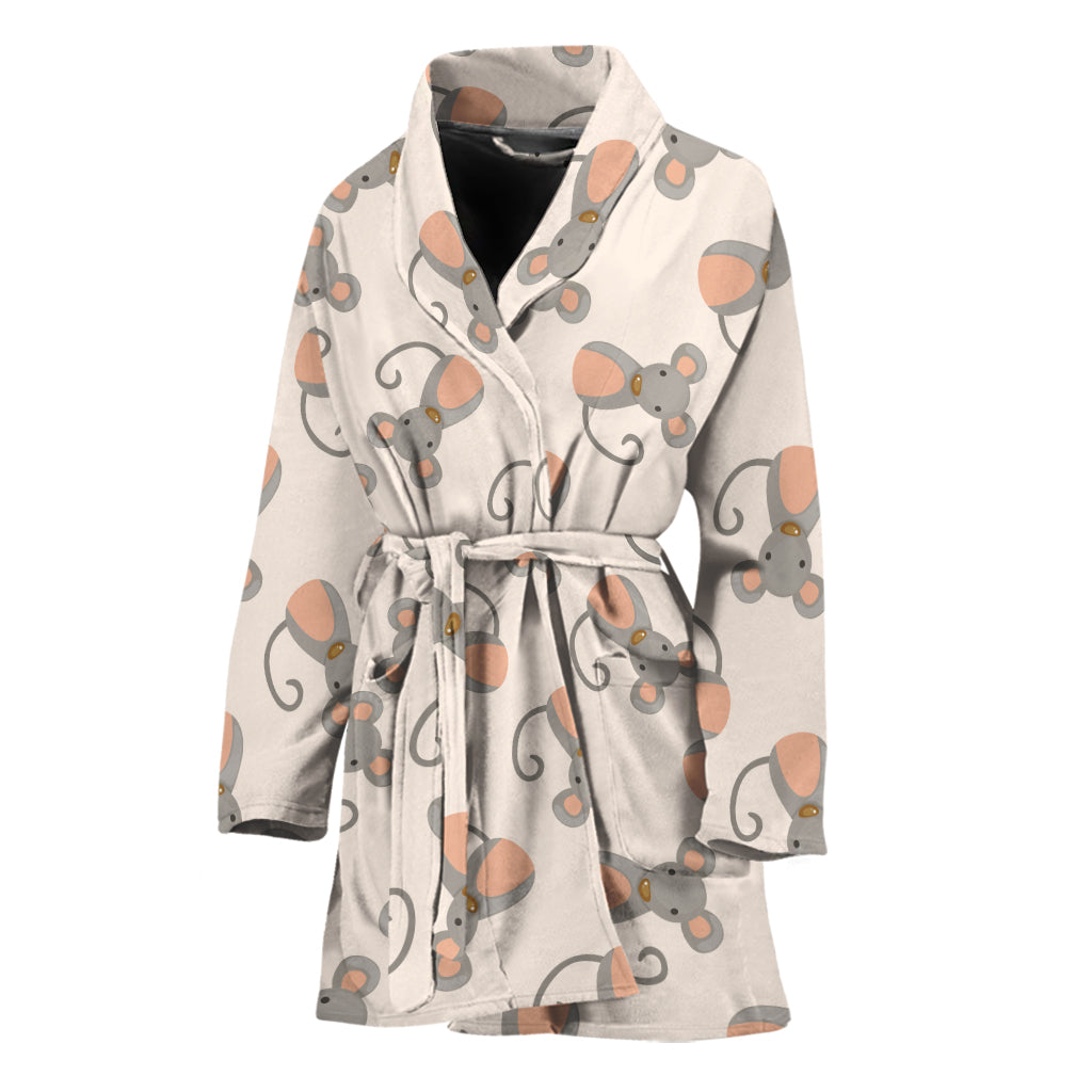 Little Rat Pattern Print Women's Bathrobe