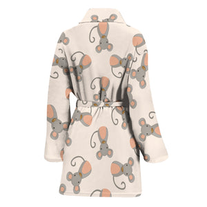 Little Rat Pattern Print Women's Bathrobe