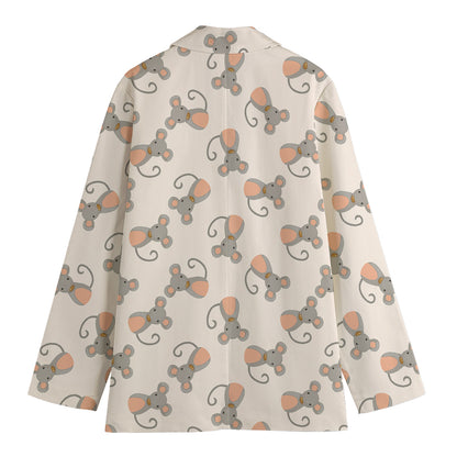 Little Rat Pattern Print Women's Blazer