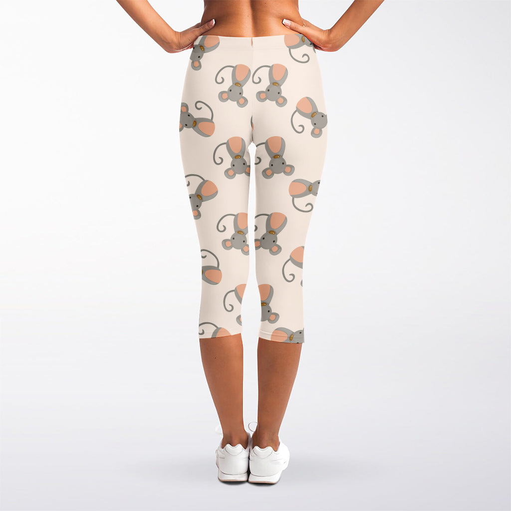 Little Rat Pattern Print Women's Capri Leggings