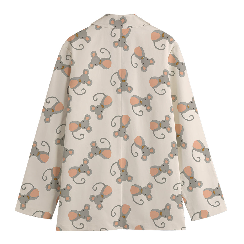 Little Rat Pattern Print Women's Cotton Blazer