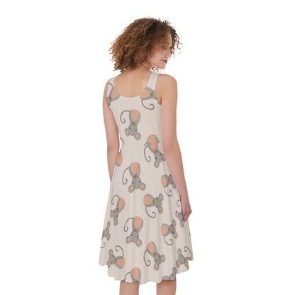 Little Rat Pattern Print Women's Sleeveless Dress
