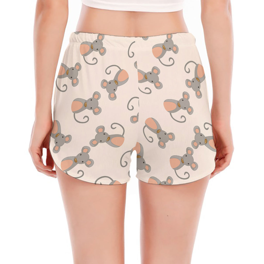 Little Rat Pattern Print Women's Split Running Shorts