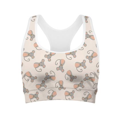 Little Rat Pattern Print Women's Sports Bra