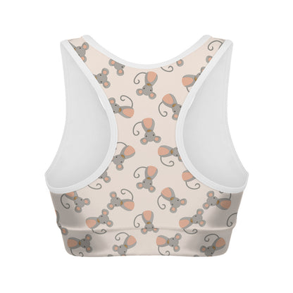Little Rat Pattern Print Women's Sports Bra