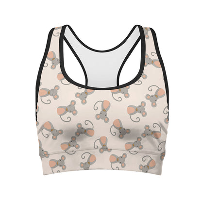 Little Rat Pattern Print Women's Sports Bra