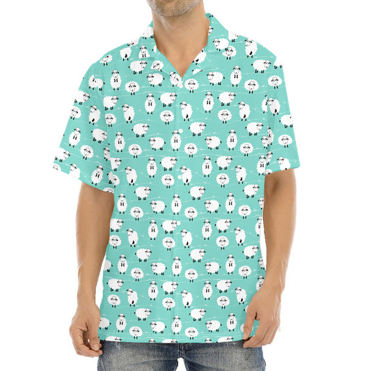 Little Sheep Pattern Print Aloha Shirt