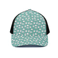 Little Sheep Pattern Print Black Mesh Trucker Hat
