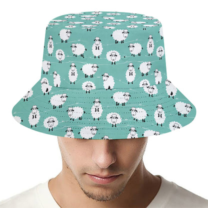 Little Sheep Pattern Print Bucket Hat